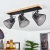 Panaguá Deckenleuchte Holz hell, Schwarz, 3-flammig