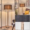 Flemming Stehleuchte 50 cm Naturfarben, Schwarz, 1-flammig