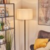 Flemming Stehleuchte 50 cm Naturfarben, Schwarz, 1-flammig