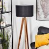 Flemming Stehleuchte 50 cm Naturfarben, Schwarz, 1-flammig