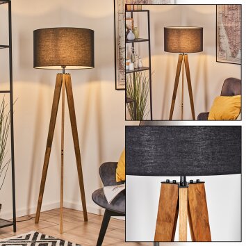 Flemming Stehleuchte 50 cm Naturfarben, Schwarz, 1-flammig Flemming Stehleuchte 50 cm Naturfarben, Schwarz, 1-flammig
