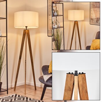 Flemming Stehleuchte 50 cm Naturfarben, Schwarz, 1-flammig