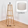 Flemming Stehleuchte 50 cm Naturfarben, Schwarz, 1-flammig