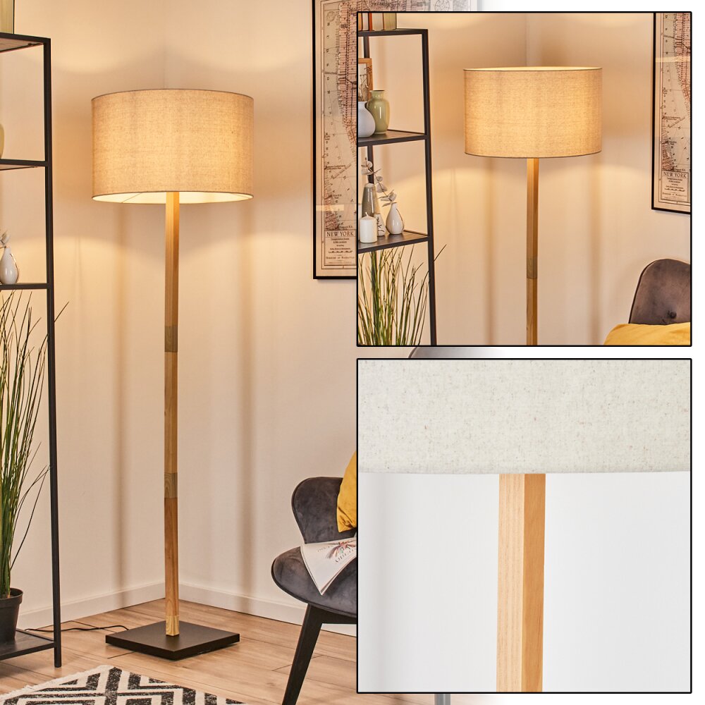 Flemming Stehleuchte 50 cm Naturfarben, Schwarz, 1-flammig main product photo