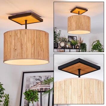 Bongal Deckenleuchte 35 cm Naturfarben, Schwarz, 1-flammig Bongal Deckenleuchte 35 cm Naturfarben, Schwarz, 1-flammig