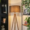 Flemming Stehleuchte 50 cm Holz dunkel, Schwarz, 1-flammig