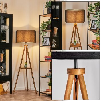 Flemming Stehleuchte 50 cm Braun, Naturfarben, Schwarz, 1-flammig Flemming Stehleuchte 50 cm Braun, Naturfarben, Schwarz, 1-flammig