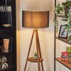 Flemming Stehleuchte 50 cm Holz dunkel, Schwarz, 1-flammig