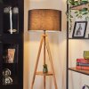 Flemming Stehleuchte 50 cm Naturfarben, Schwarz, 1-flammig