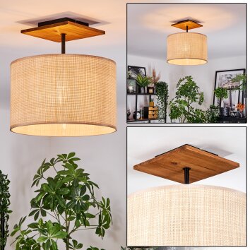 Sabadim Deckenleuchte 35 cm Naturfarben, Schwarz, 1-flammig Sabadim Deckenleuchte 35 cm Naturfarben, Schwarz, 1-flammig