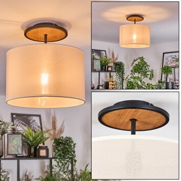 Bassagoda Deckenleuchte 35 cm Naturfarben, Schwarz, 1-flammig Bassagoda Deckenleuchte 35 cm Naturfarben, Schwarz, 1-flammig