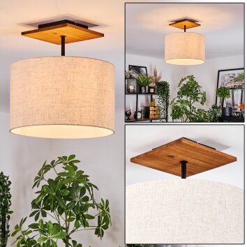 Bassagoda Deckenleuchte 35 cm Naturfarben, Schwarz, 1-flammig