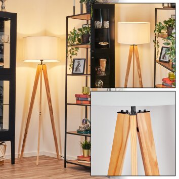 Flemming Stehleuchte 50 cm Naturfarben, Schwarz, 1-flammig Flemming Stehleuchte 50 cm Naturfarben, Schwarz, 1-flammig
