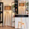 Flemming Stehleuchte 50 cm Naturfarben, Schwarz, 1-flammig
