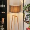 Flemming Stehleuchte 50 cm Naturfarben, Schwarz, 1-flammig