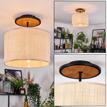Sabadim Deckenleuchte 35 cm Naturfarben, Schwarz, 1-flammig Sabadim Deckenleuchte 35 cm Naturfarben, Schwarz, 1-flammig
