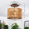 Cando Deckenleuchte 35 cm Naturfarben, Schwarz, 1-flammig