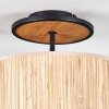 Bongal Deckenleuchte 35 cm Naturfarben, Schwarz, 1-flammig