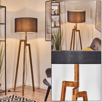 Flemming Stehleuchte 50 cm Naturfarben, Schwarz, 1-flammig Flemming Stehleuchte 50 cm Naturfarben, Schwarz, 1-flammig