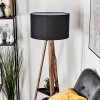 Flemming Stehleuchte 50 cm Naturfarben, Schwarz, 1-flammig