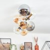 Gastor Deckenleuchte Glas 15 cm Gold, Schwarz, 8-flammig