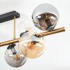 Gastor Deckenleuchte Glas 15 cm Gold, Schwarz, 8-flammig