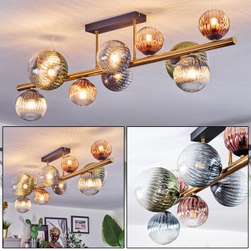 Chehalis Deckenleuchte Glas 10 cm, 12 cm, 15 cm Gold, Schwarz, 10-flammig Chehalis Deckenleuchte Glas 10 cm, 12 cm, 15 cm Gold, Schwarz, 10-flammig