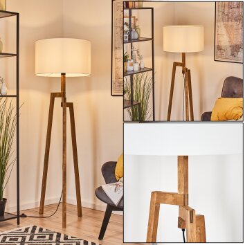 Flemming Stehleuchte 50 cm Naturfarben, Schwarz, 1-flammig
