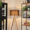 Flemming Stehleuchte 50 cm Naturfarben, Schwarz, 1-flammig