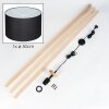 Flemming Stehleuchte 50 cm Naturfarben, Schwarz, 1-flammig