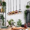 Koyoto Pendelleuchte Glas 15 cm Naturfarben, Schwarz, 5-flammig