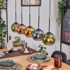 Koyoto Pendelleuchte Glas 15 cm Naturfarben, Schwarz, 5-flammig