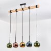 Koyoto Pendelleuchte Glas 15 cm Naturfarben, Schwarz, 5-flammig