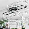 Hyacinthe Deckenventilator mit Beleuchtung LED Chrom, Schwarz, 1-flammig, Fernbedienung