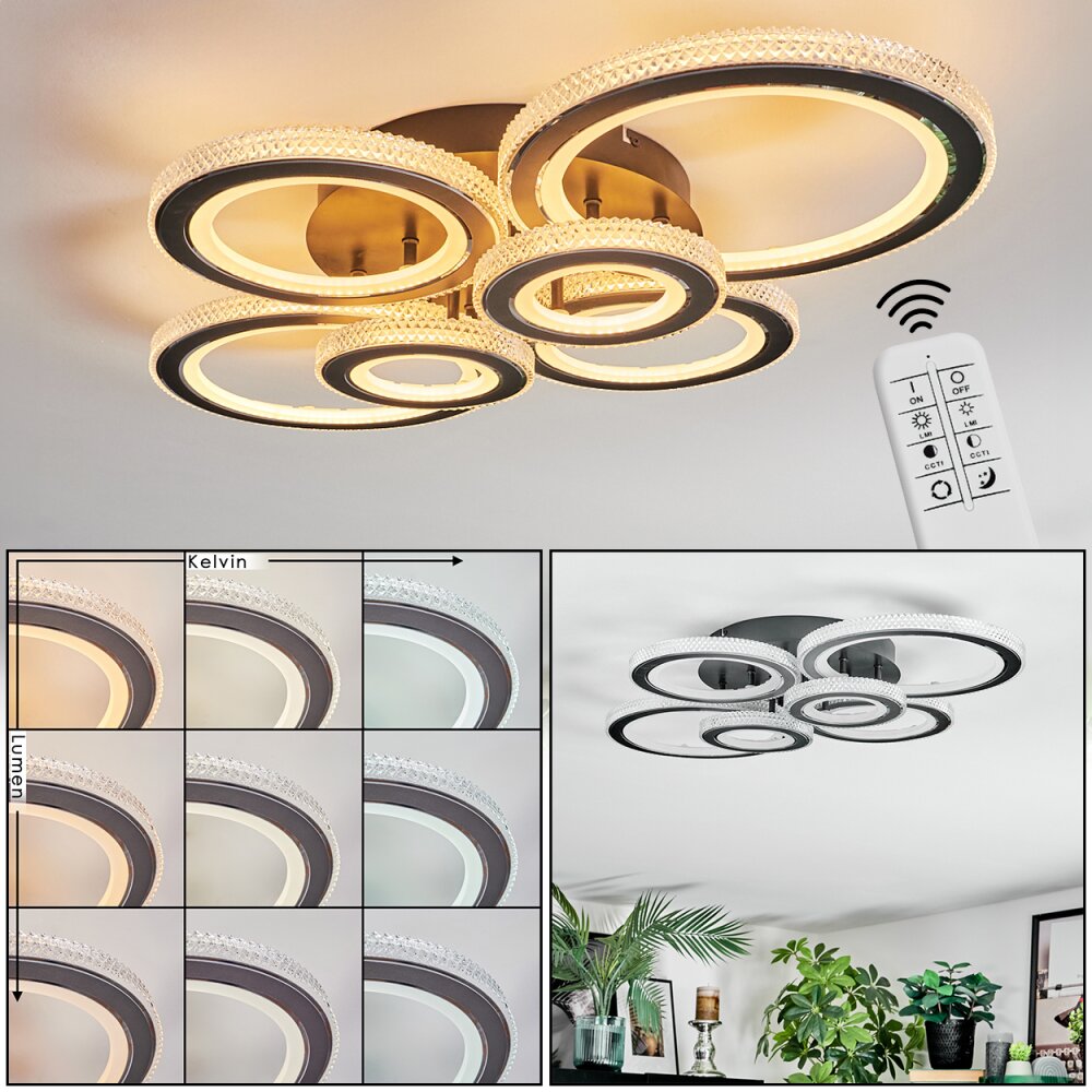 Ronak Deckenleuchte LED Schwarz, 1-flammig, Fernbedienung main product photo