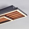 Meron Deckenleuchte LED Holzoptik, Schwarz, 1-flammig