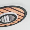 Meron Deckenleuchte LED Holzoptik, Schwarz, 1-flammig