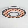 Meron Deckenleuchte LED Holzoptik, Schwarz, 1-flammig