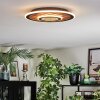 Meron Deckenleuchte LED Holzoptik, Schwarz, 1-flammig