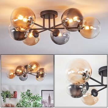 Chehalis Deckenleuchte Glas 15 cm Bernsteinfarben, Klar, Rauchfarben, 6-flammig Chehalis Deckenleuchte Glas 15 cm Bernsteinfarben, Klar, Rauchfarben, 6-flammig