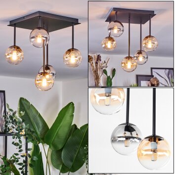 Chehalis Deckenleuchte Glas 10 cm Bernsteinfarben, Klar, Rauchfarben, 5-flammig Chehalis Deckenleuchte Glas 10 cm Bernsteinfarben, Klar, Rauchfarben, 5-flammig