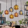 Koyoto Hängeleuchte Glas 20 cm Blau, Gold, Kupferfarben, 6-flammig