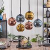 Koyoto Hängeleuchte Glas 20 cm Blau, Gold, Kupferfarben, 6-flammig