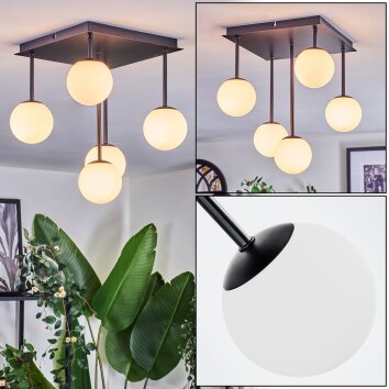 Chehalis Deckenleuchte Glas 10 cm Weiß, 5-flammig