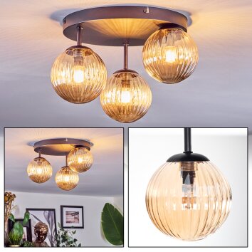 Chehalis Deckenleuchte Glas 12 cm Bernsteinfarben, 3-flammig