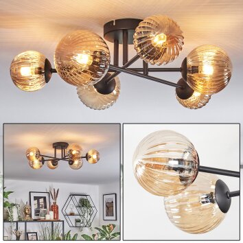 Chehalis Deckenleuchte Glas 10 cm, 12 cm Bernsteinfarben, 6-flammig