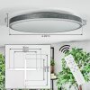 Salmi Deckenpanel LED Grau, Silber, 1-flammig, Fernbedienung