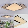Barullu Deckenpanel LED Holzoptik, Schwarz, Weiß, 1-flammig
