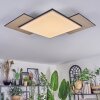 Barullu Deckenpanel LED Holzoptik, Schwarz, Weiß, 1-flammig