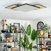 Barullu Deckenpanel LED Holzoptik, Schwarz, Weiß, 1-flammig